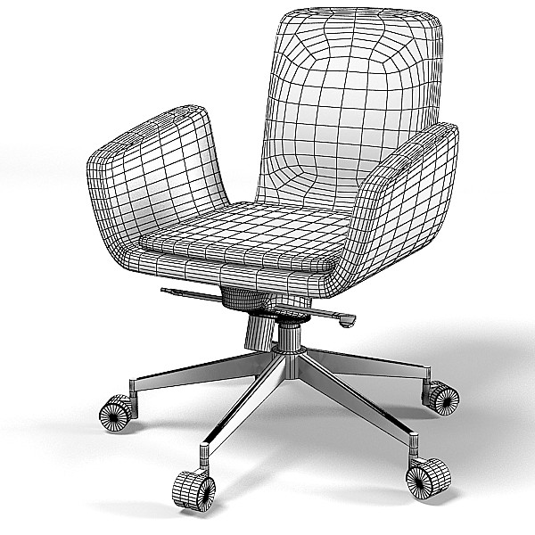 3d model of zanotta lady office - zanotta lady swivel office kid children  modern contemporary chair armchair by archstyle